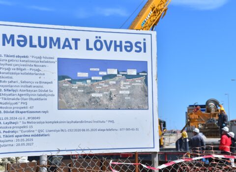 Pirşağı hövzəsi üzrə gətirici kanalizasiya kollektorunun növbəti hissəsi tikilir