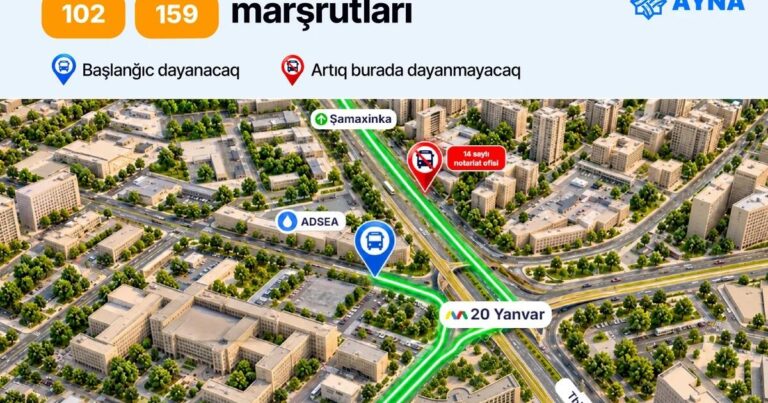 “20 Yanvar” yaxınlığındakı dayanacaqdan daha dörd marşrut çıxarılır