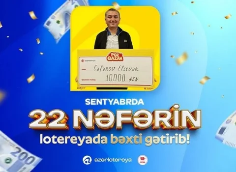 “Poz-Qazan” oyunlarında sentyabrda 22 böyük uduş qazanılıb