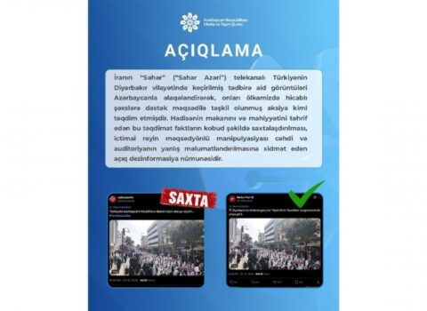 Media və Yayım Şurası: İranın “Səhər” telekanalı Diyarbəkirdəki görüntüləri Azərbaycanla əlaqələndirərək dezinformasiya yayıb