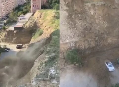 Altı aydır böyüyən təhlükə: “Torpaq sürüşməsi dayanmır, divar tikilmir” – FOTO